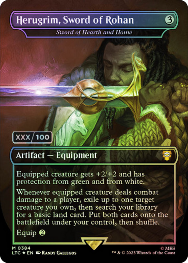 Herugrim, Sword of Rohan - Sword of Hearth and Home (Serial Numbered) (LTC-384) (Borderless) [Tales of Middle-earth Commander] Foil