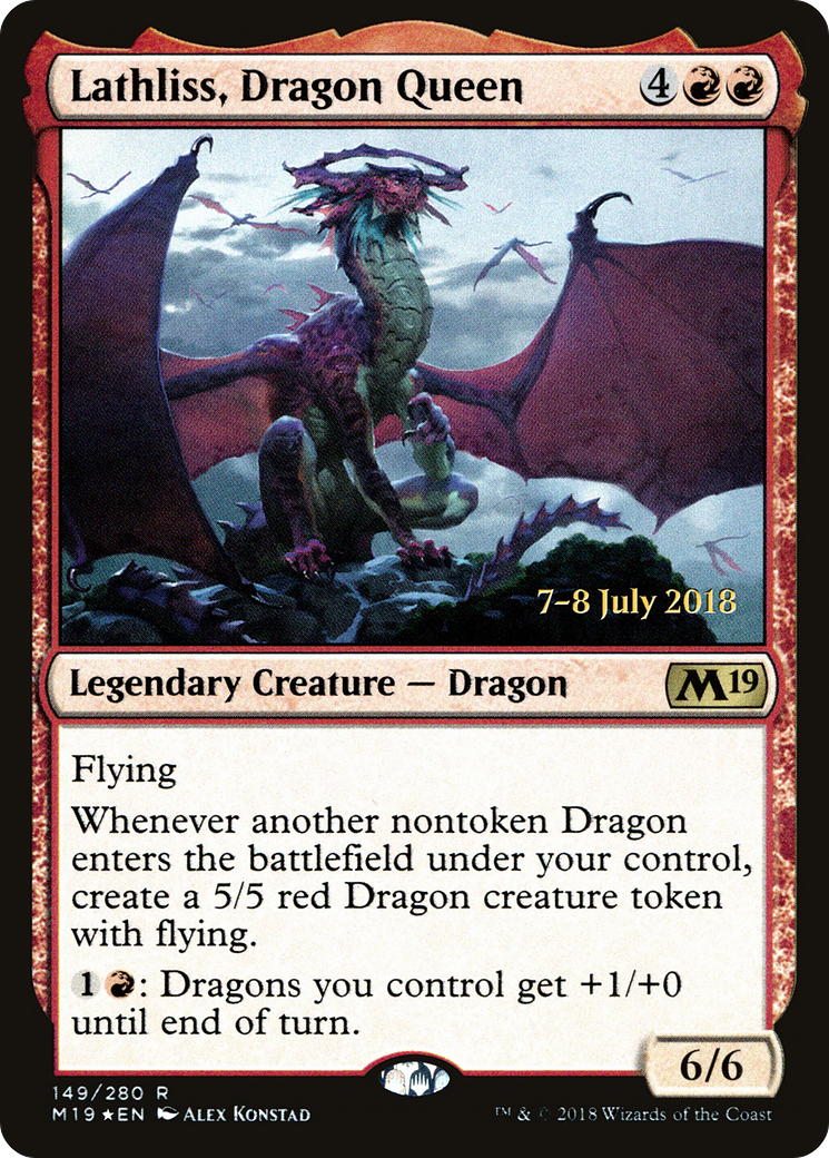 Lathliss, Dragon Queen (PRE-149) [Core Set 2019 Promos] Foil