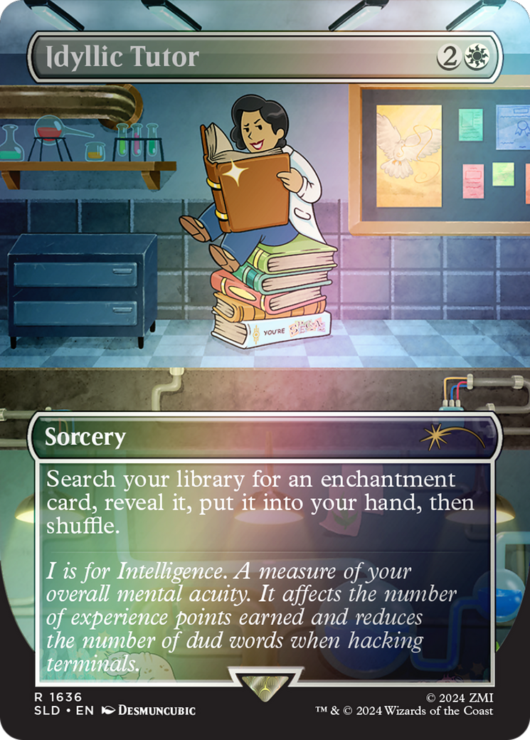 Idyllic Tutor (SLD-1636) (Rainbow Foil) (Borderless) [Secret Lair Drop] Foil