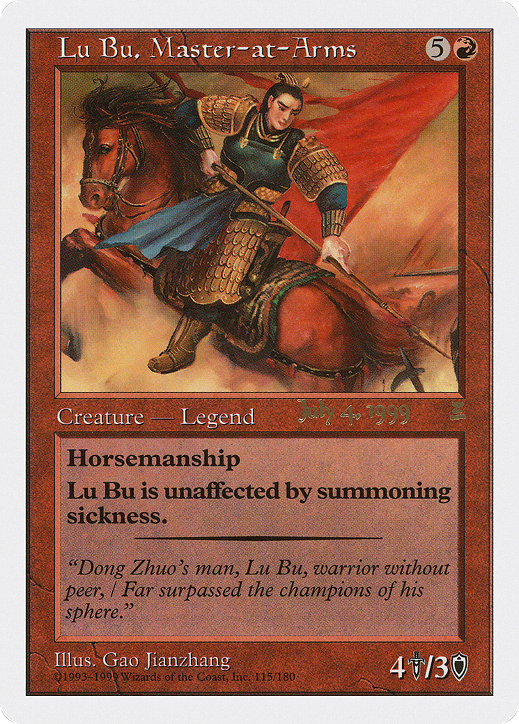 Lu Bu, Master-at-Arms (Singapore 7/4/99) (PRE-115) [Portal: Three Kingdoms Promos]