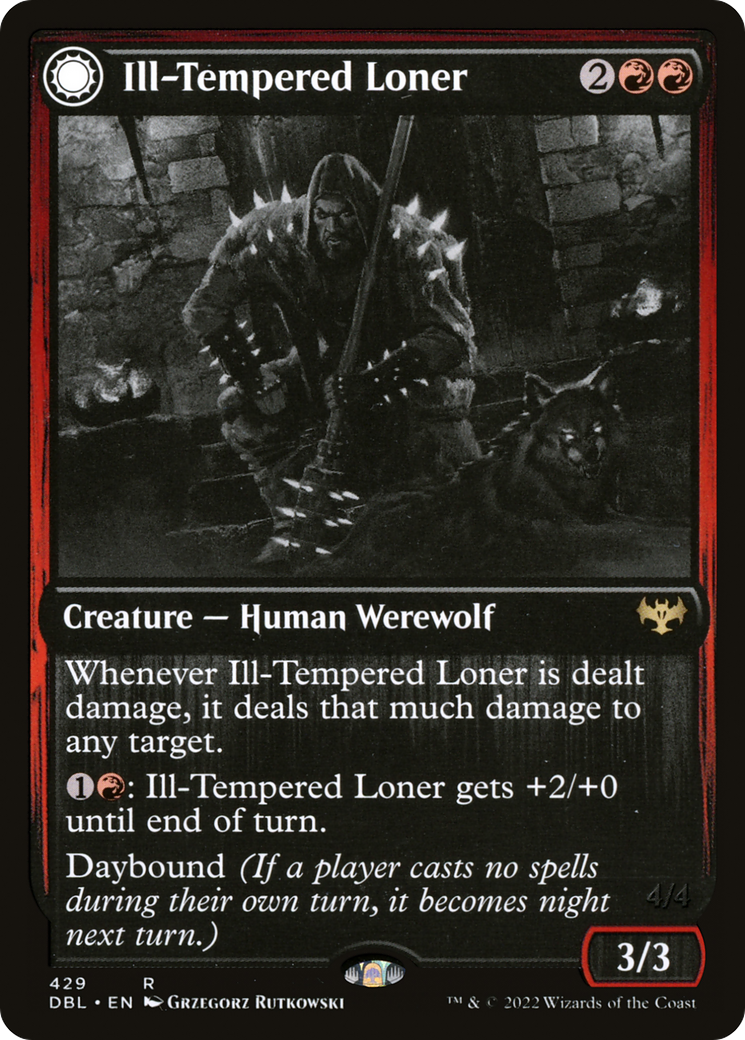 Ill-Tempered Loner (DBL-429) [Innistrad: Double Feature] Foil