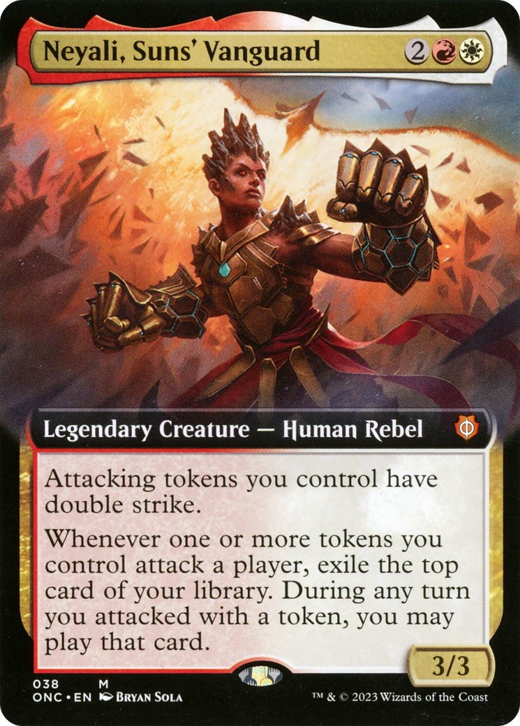 Neyali, Suns' Vanguard (Extended Art) (ONC-038) [Phyrexia: All Will Be One Commander] Foil