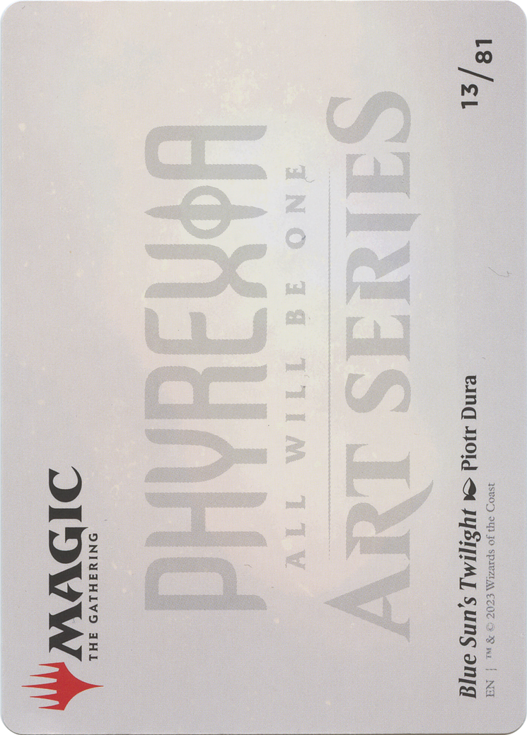 Blue Sun's Twilight // Blue Sun's Twilight (AONE-013) (Borderless) [Phyrexia: All Will Be One Art Series] Foil