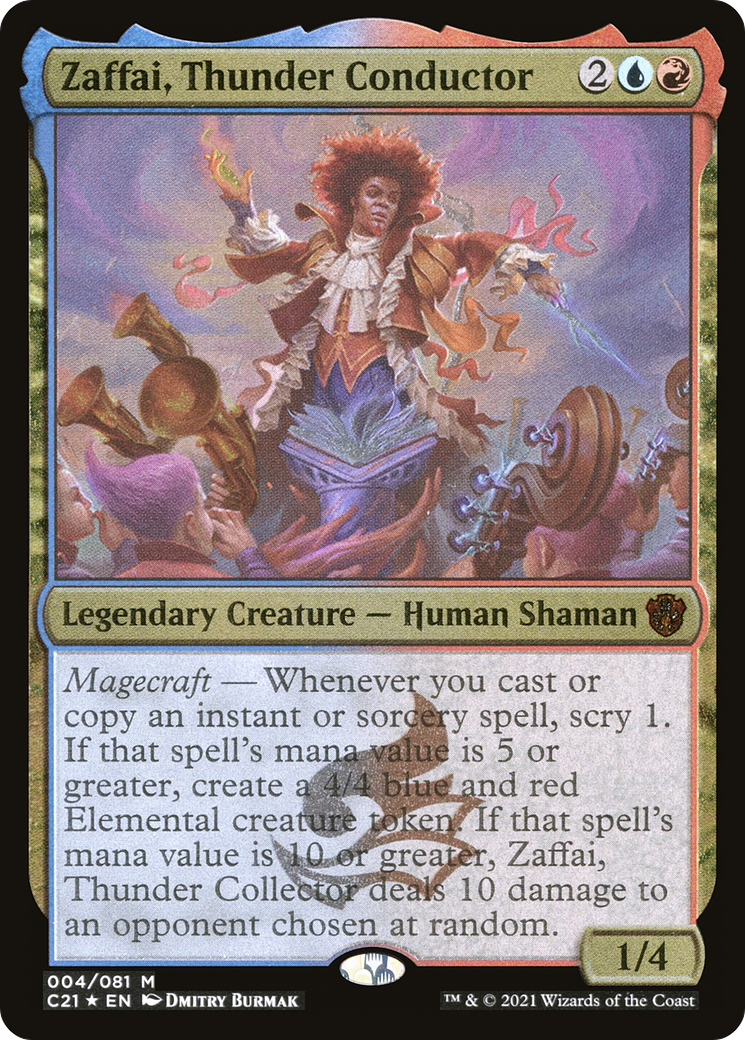 Zaffai, Thunder Conductor (Display Commander) - Thick Stock (C21-004) [Commander 2021 Display Commanders] Foil