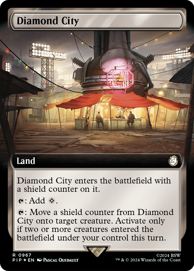 Diamond City (Extended Art) (Surge Foil) (PIP-967) [Fallout] Foil