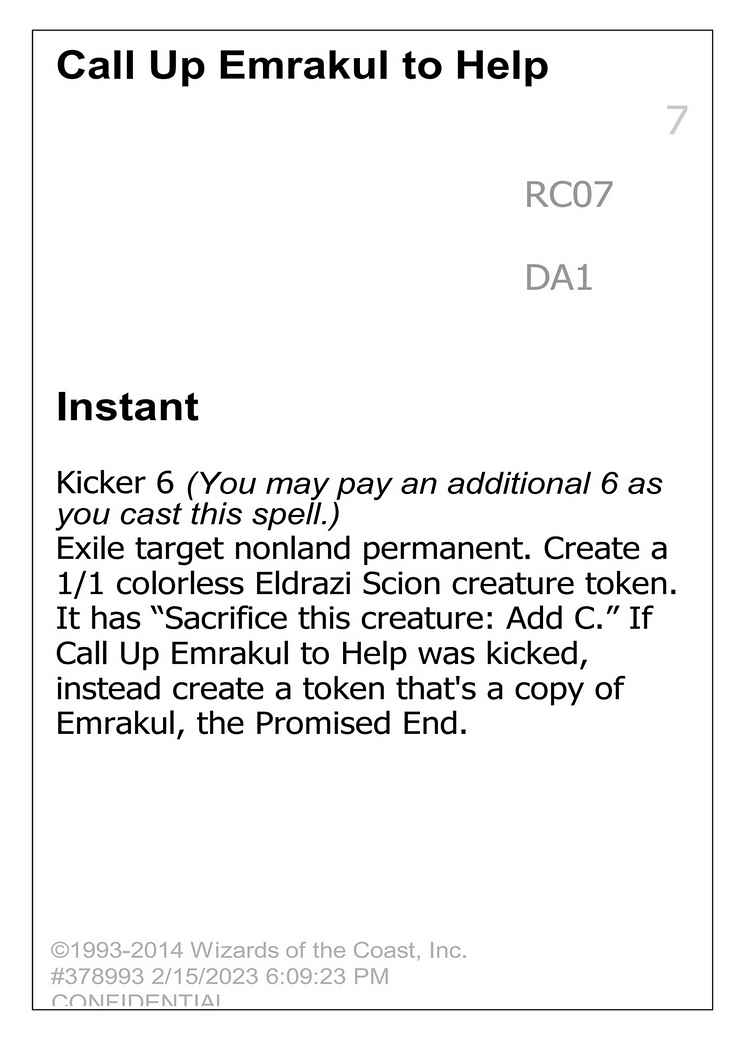 Call Up Emrakul to Help [Unknown Event]