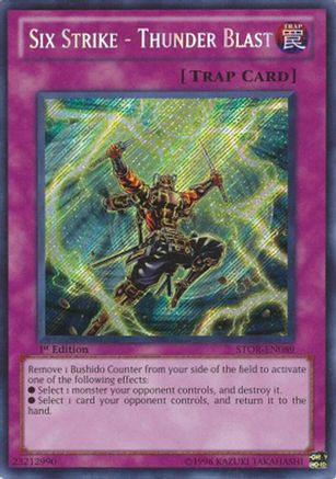 Six Strike - Thunder Blast (Secret Rare) (STOR-EN089) - Storm of Ragnarok 1st Edition