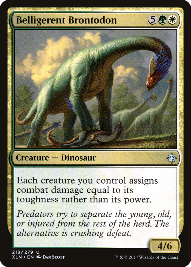 Belligerent Brontodon (XLN-218) [Ixalan] Foil
