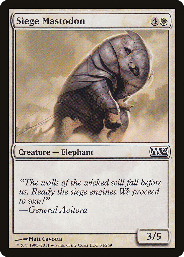 Siege Mastodon (M12-034) [Magic 2012] Foil