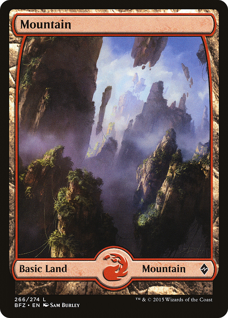 Mountain (266) - Foil - Full Art [Battle for Zendikar]