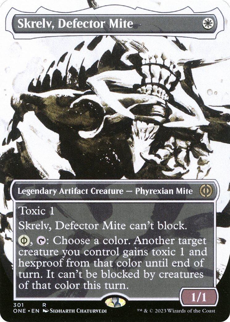 Skrelv, Defector Mite (Showcase) (ONE-301) (Borderless) [Phyrexia: All Will Be One]