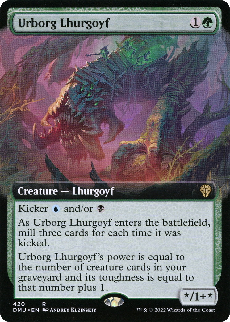 Urborg Lhurgoyf (Extended Art) (DMU-420) [Dominaria United] Foil