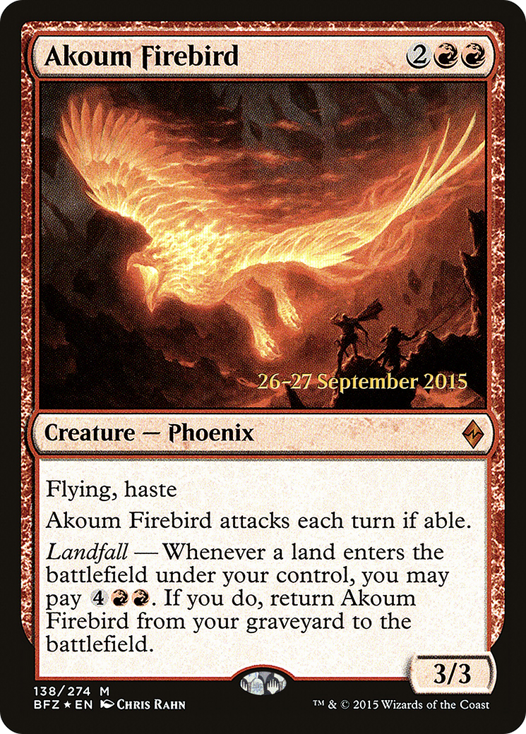 Akoum Firebird (PRE-138) [Battle for Zendikar Promos] Foil
