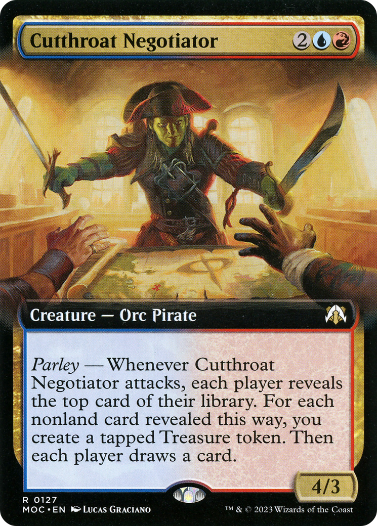 Cutthroat Negotiator (Extended Art) (MOC-127) [March of the Machine Commander] Foil
