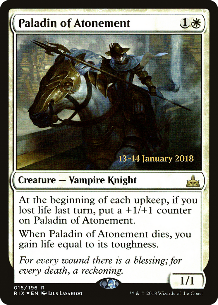 Paladin of Atonement (PRE-016) [Rivals of Ixalan Promos] Foil
