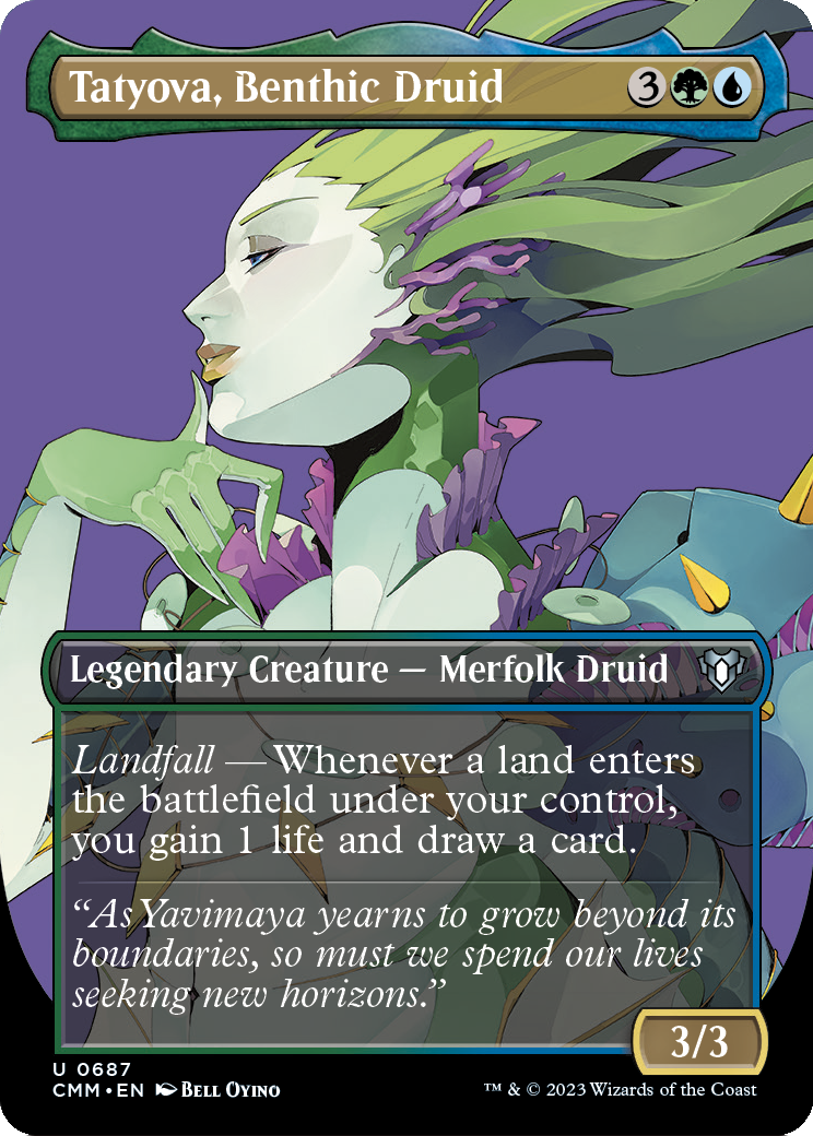 Tatyova, Benthic Druid (Borderless) (CMM-687) [Commander Masters] Foil