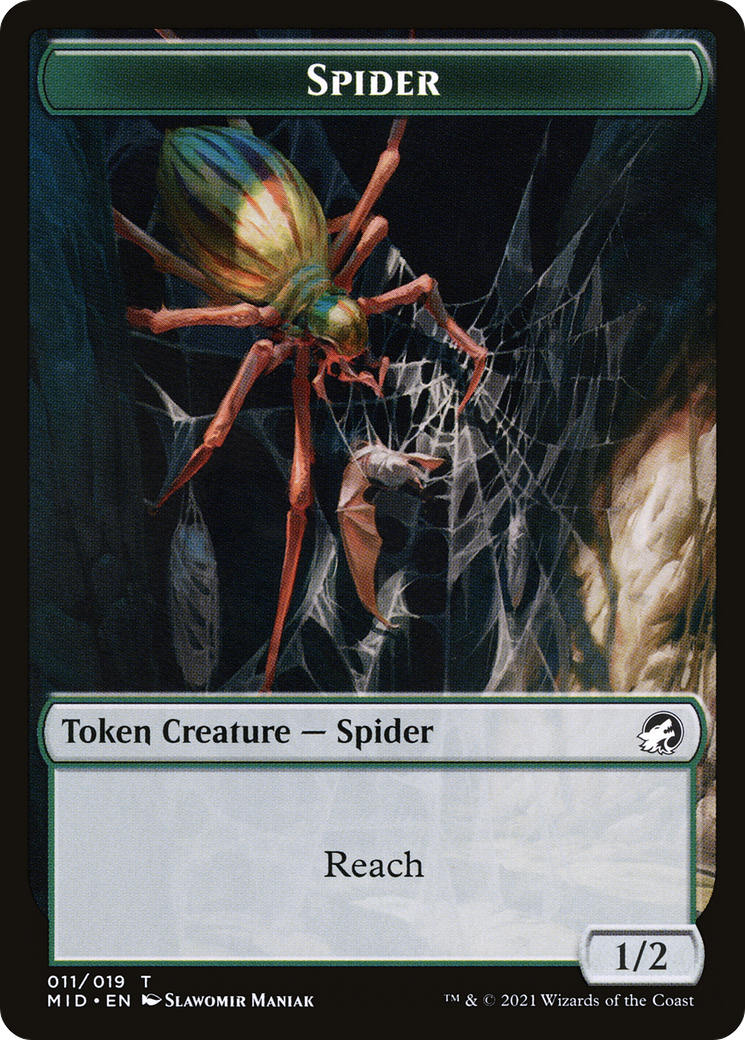 Spider (TMID-011) [Innistrad: Midnight Hunt Tokens] Foil
