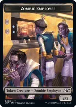 Zombie Employee // Food (010) Double-sided Token [Unfinity] Foil