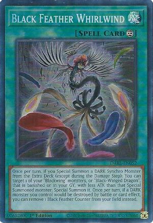 Black Feather Whirlwind (Super Rare) (DABL-EN052) - Darkwing Blast 1st Edition