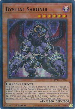 Bystial Saronir (Super Rare) (DABL-EN007) - Darkwing Blast 1st Edition