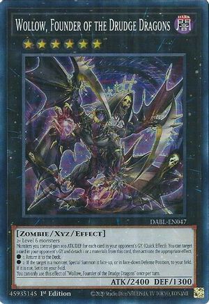 Wollow, Founder of the Drudge Dragons (Super Rare) (DABL-EN047) - Darkwing Blast 1st Edition