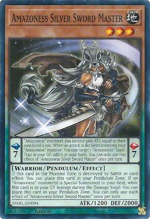 Amazoness Silver Sword Master (Common) (DABL-EN094) - Darkwing Blast 1st Edition