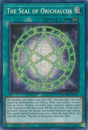 The Seal of Orichalcos (Secret Pharaoh’s Rare) (MAMA-EN111) - Magnificent Mavens 1st Edition