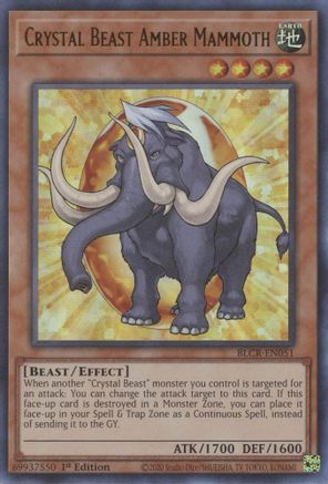 Crystal Beast Amber Mammoth (Ultra Rare) (BLCR-EN051) - Battles of Legend: Crystal Revenge 1st Edition