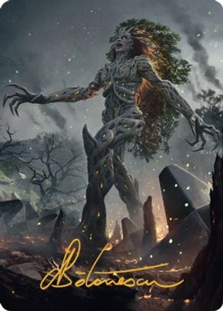 Titania, Gaea Incarnate Art Card (Gold-Stamped Signature) (ASBRO-027) [Art Series: The Brothers' War]