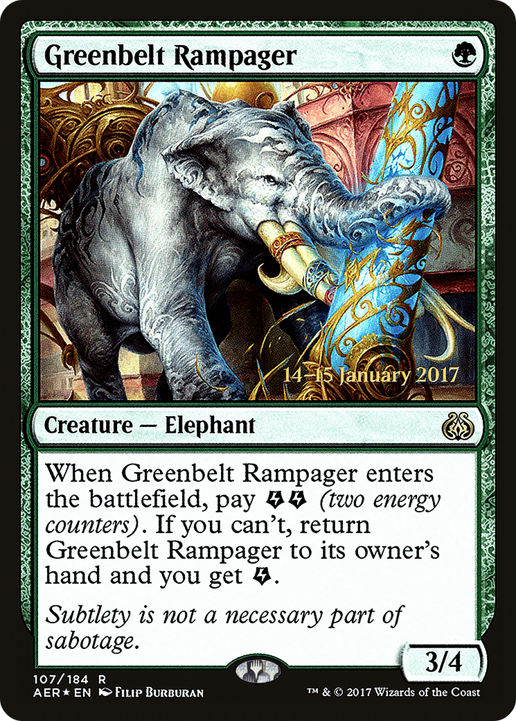 Greenbelt Rampager (PRE-107) [Aether Revolt Promos] Foil