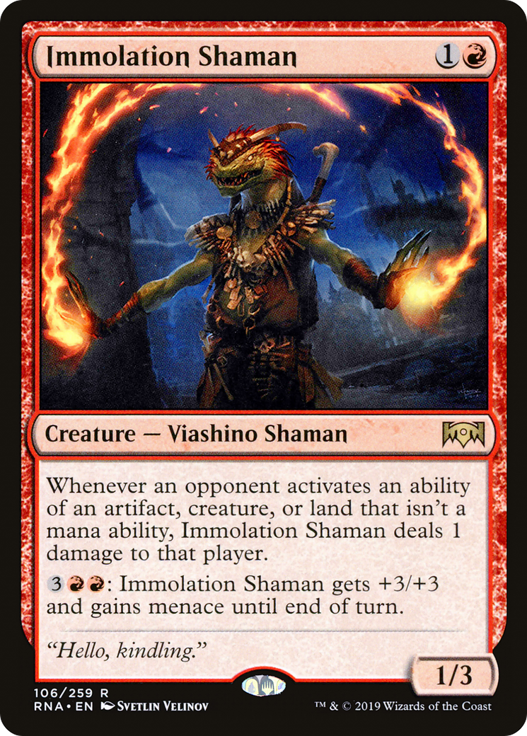 Immolation Shaman (RNA-106) [Ravnica Allegiance]