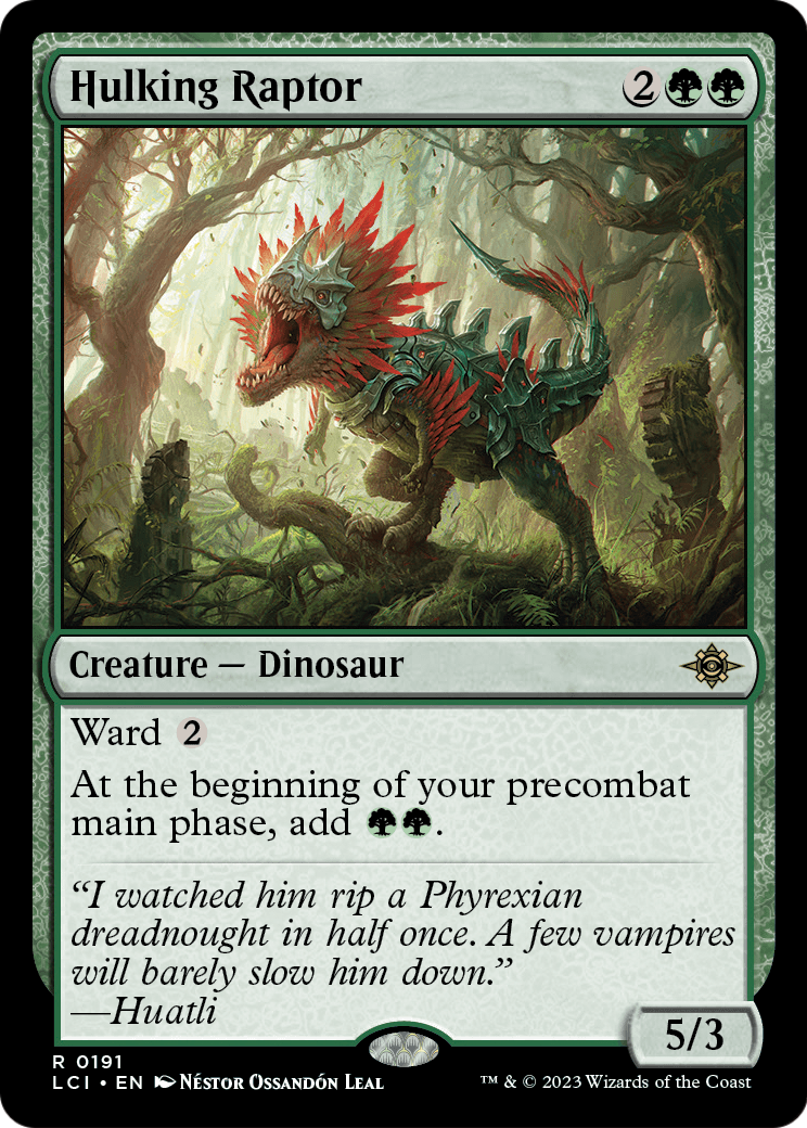 Hulking Raptor (LCI-191) [The Lost Caverns of Ixalan] Foil