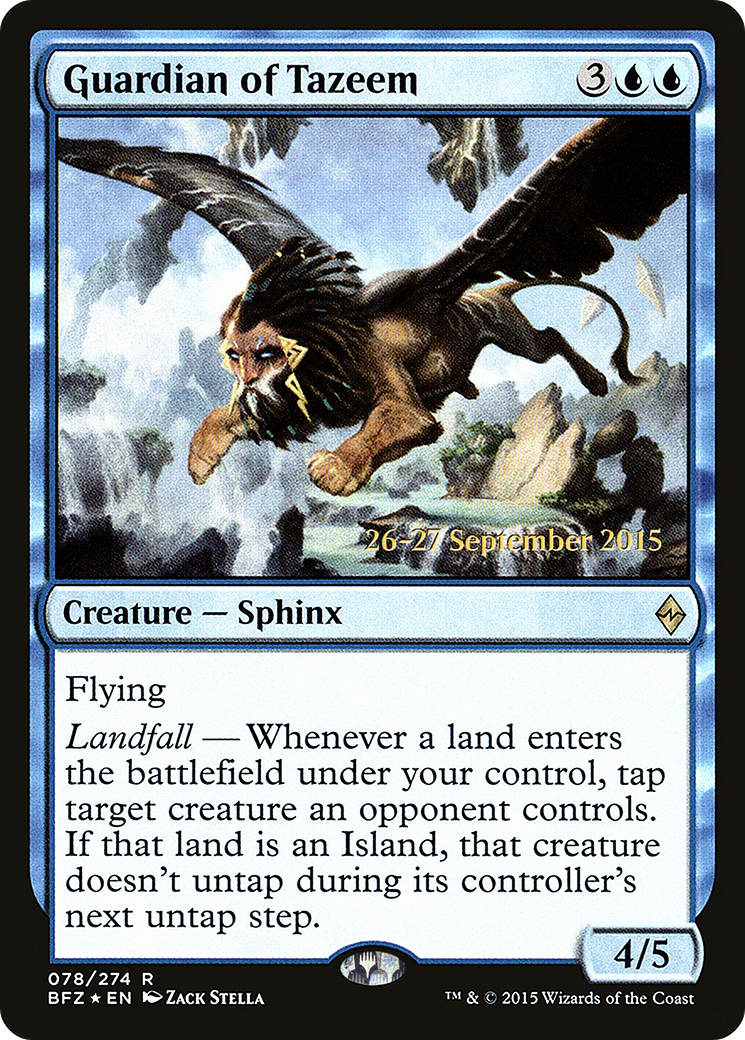Guardian of Tazeem (PRE-078) [Battle for Zendikar Promos] Foil