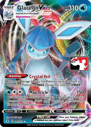 Glaceon VMAX (41/203) [Prize Pack Series Cards] Holofoil - Ultra Rare