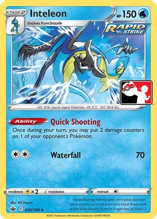 Inteleon (43/198) [Prize Pack Series Cards] - Rare