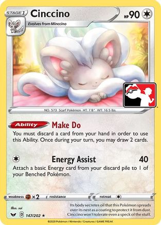 Cinccino (147/202) [Prize Pack Series Cards] - Rare