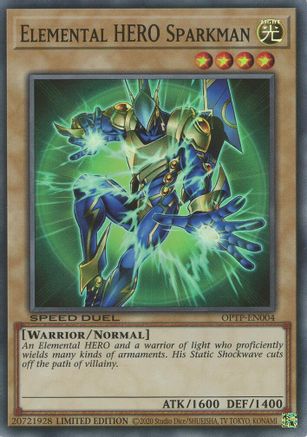 Elemental HERO Sparkman (Super Rare) (OPTP-EN004) - Miscellaneous Promotional Cards Limited