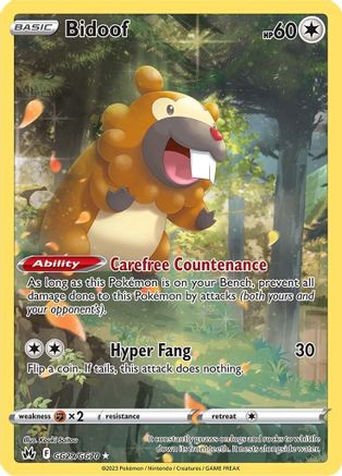 Bidoof (GG29/GG70) [SWSH Crown Zenith Galarian Gallery] Holofoil - Ultra Rare