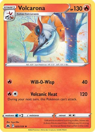 Volcarona (025/159) [SWSH Crown Zenith] Reverse Holofoil - Rare