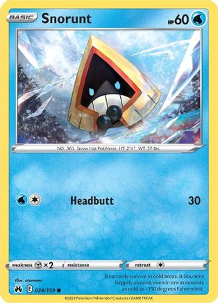 Snorunt (034/159) [SWSH Crown Zenith] Reverse Holofoil - Common
