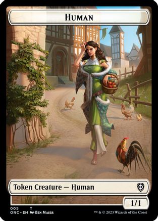 Human // Spirit Double-Sided Token (ONC-5 // 9) [Commander: Phyrexia: All Will Be One]