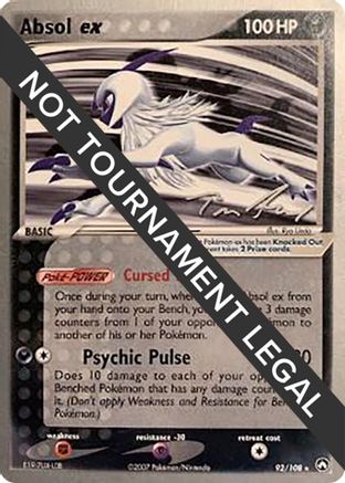 Absol ex - 2007 (Tom Roos) (092/108) [World Championship Decks] - Rare