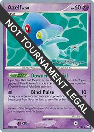 Azelf - 2010 (Mychael Bryan) (004/123) [World Championship Decks] - Rare