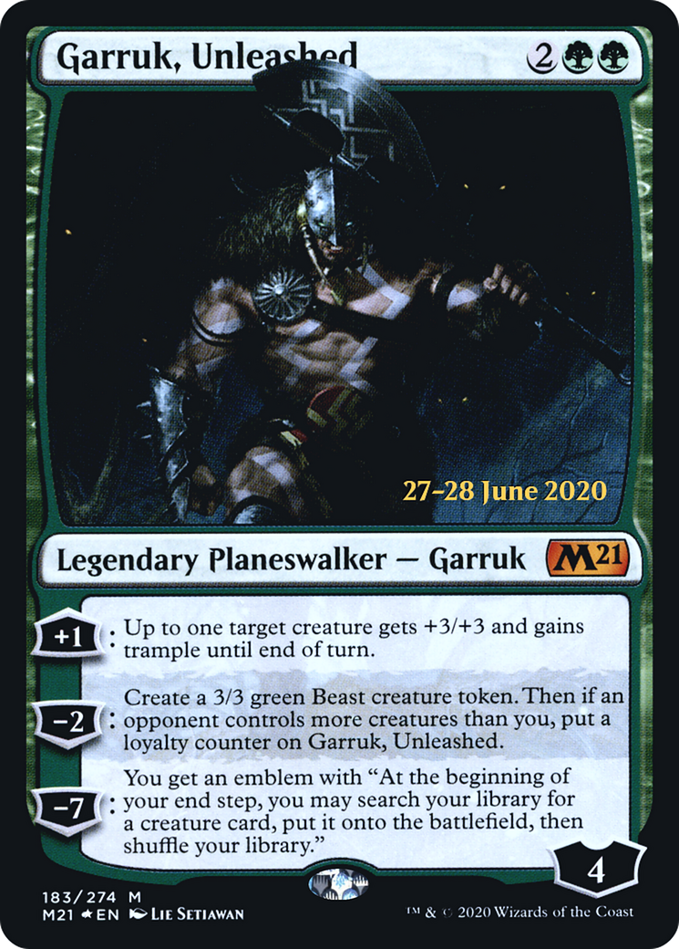 Garruk, Unleashed (PRE-183) [Core Set 2021 Promos] Foil
