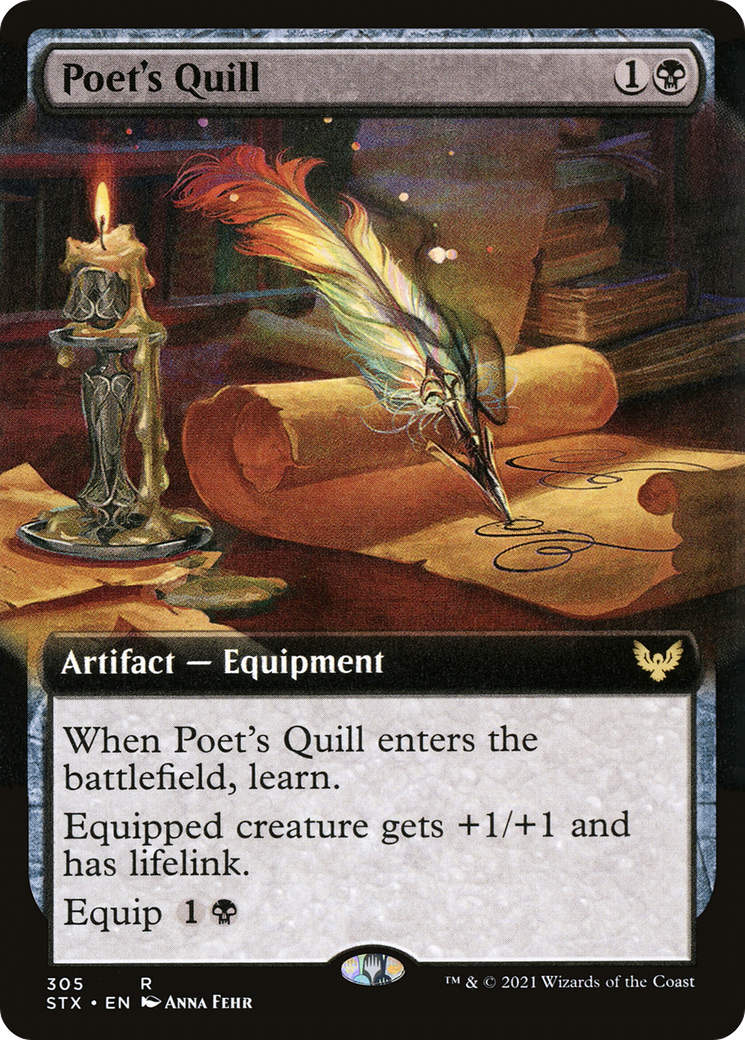 Poet's Quill (Extended Art) (STX-305) [Strixhaven: School of Mages] Foil