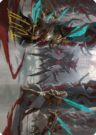 Goldwardens' Gambit Art Card (Gold-Stamped Signature) (ASONE-029) [Art Series: Phyrexia: All Will Be One]