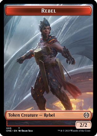 Rebel // Phyrexian Golem Double-sided Token [Phyrexia: All Will Be One] Foil
