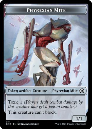 Phyrexian Mite (011) // Phyrexian Mite (012) Double-sided Token [Phyrexia: All Will Be One] Foil
