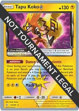 Tapu Koko Prism Star - 2019 (Haruki Miyamoto) (051/181) [World Championship Decks] - Prism Rare