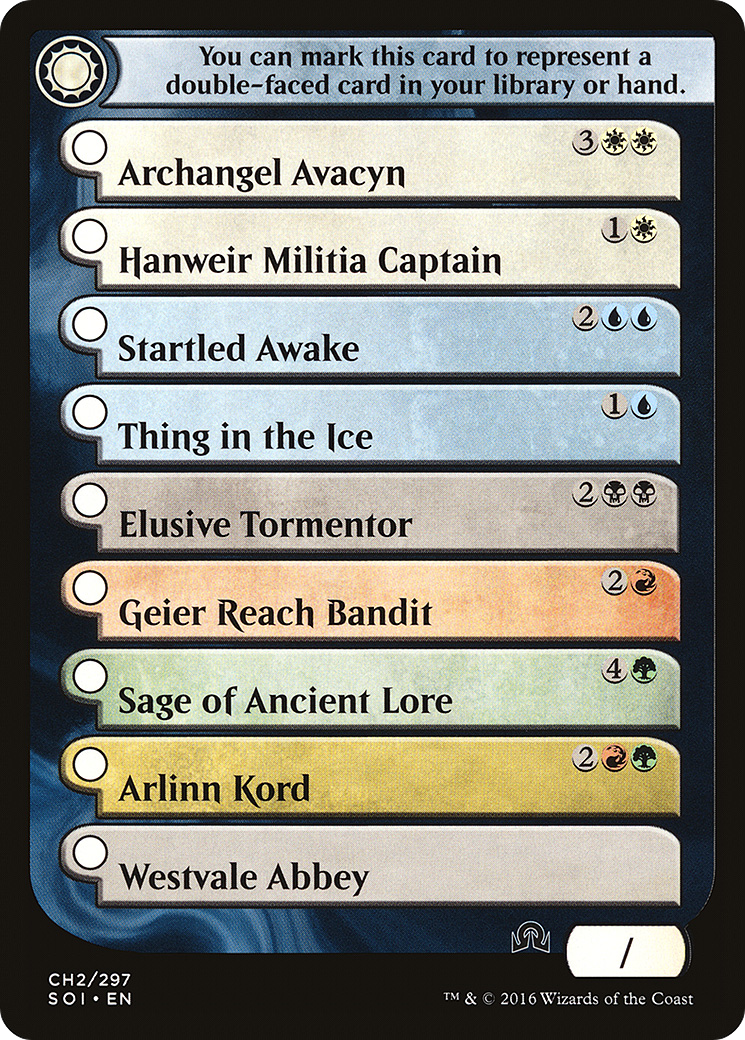 Checklist Card - (CH2) Shadows over Innistrad (SOI-CH2) [Shadows over Innistrad Tokens]